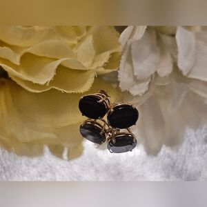 14k and Black Tourmaline Studs